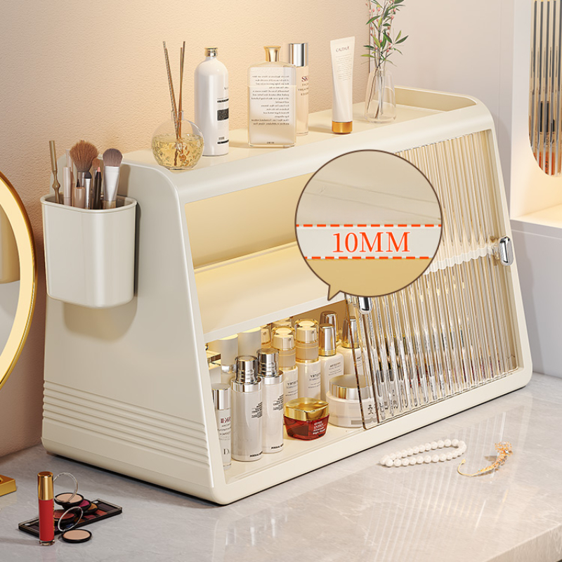 Clear Acrylic Cosmetic Storage Box Dustproof Makeup Organizer Luxury Desk Organizer for Perfume Skincare Products Display Case