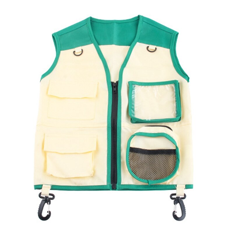 Kids Outdoor Adventure Explorer Kit Costume Vest And Hat Set Realize Children Career Dream Cosplay Green