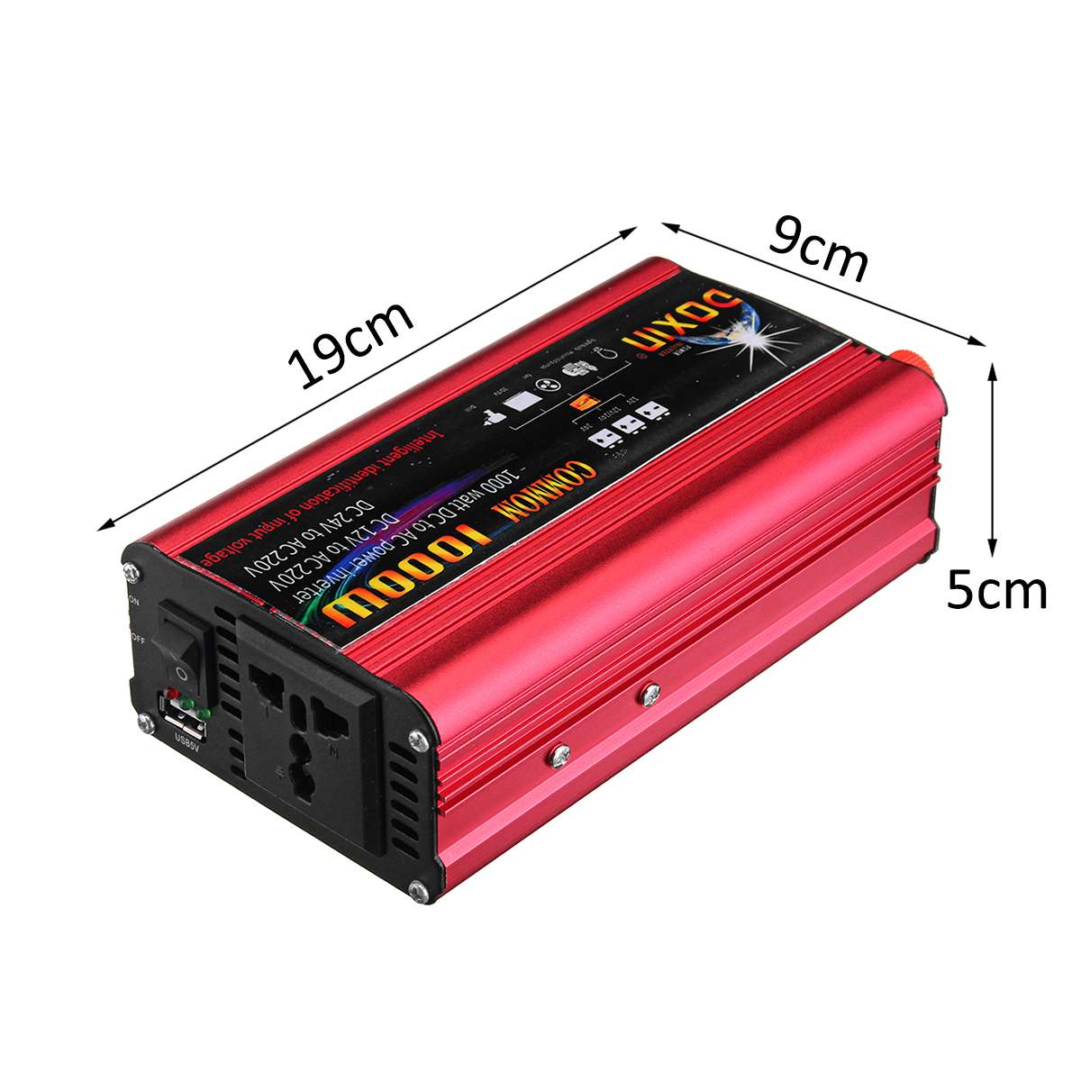 1000w bil/hem strömriktare modifierad sinusvågsomvandlare lcd-skärm  dc 12v till  ac 220v usb uk plug port transformator konvertera