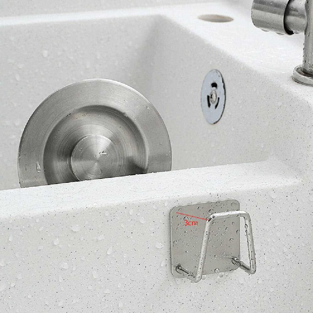 Ties Bag Hanger Hanging Rack Stainless Steel Sponge Drain Hook Rack Dish Washing Cloth Holder Sink Organizer