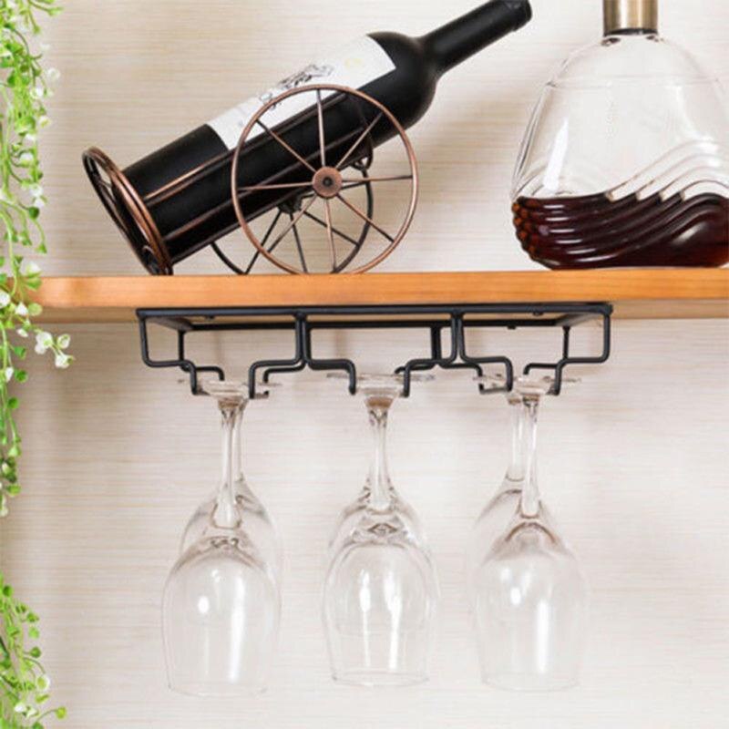 Right-angle upside-down wine glass holder Kitchen upside-down glass holder Home wine cabinet bar hanging cup holder