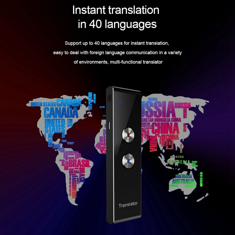 Traducteur vocal Portable multi-langues 40 langues, application en temps réel, Bluetooth, appareil de traduction instantanée sans fil