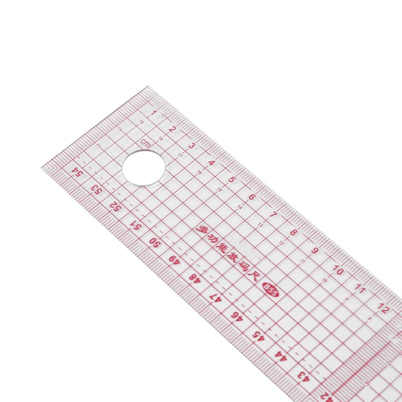 Sewing tailor 54 cm shared double side metric straight ruler transparent pink