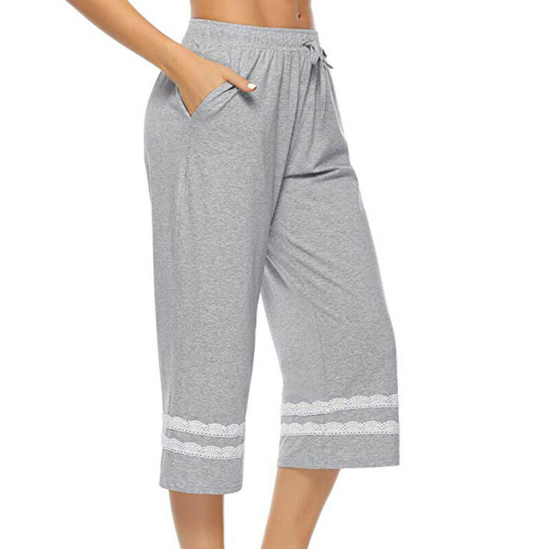 Pyjama de nuit pour femme, culotte courte, culotte courte, vêtement de nuit mi-mollet, taille ajustable, collection automne, décontracté