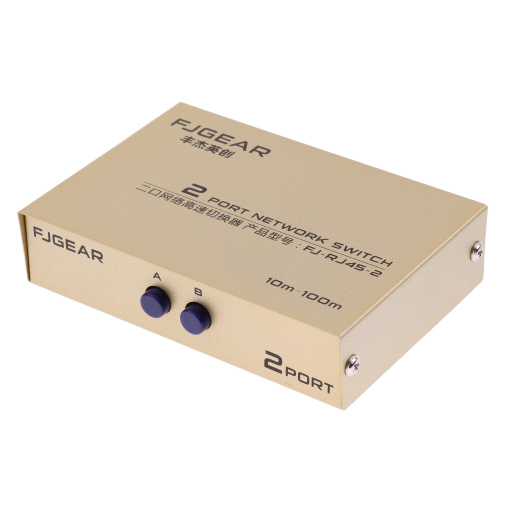 2Ports Manual AB Sharing Network Switch Box Selector Splitter Hub Gold