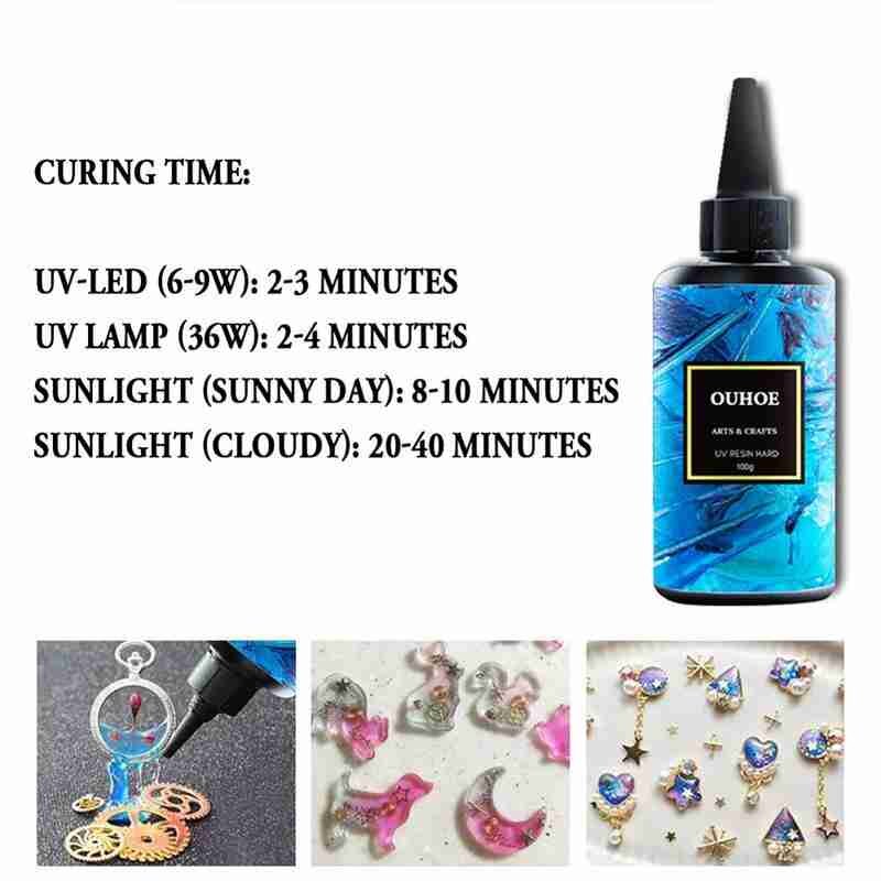 30g, 100g, 200g Acrylic Resin UV Resin Hard 200g Acrylic Transparent Jewelry Craft UV Mold A1P1