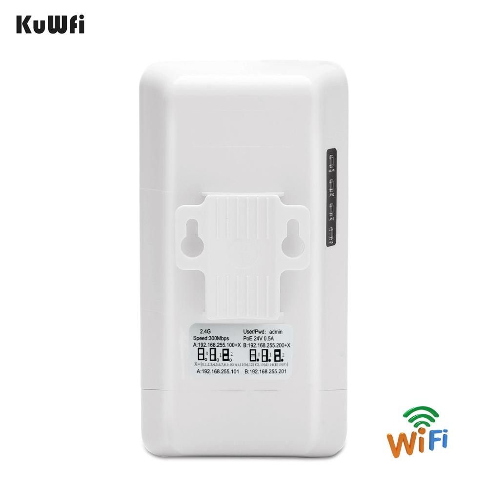 KuWFi Outdoor Wifi Router 300Mbps Wireless Repeater Wifi Bridge/CPE/AP Router Point to Point 1KM Long Distance Wifi Coverage