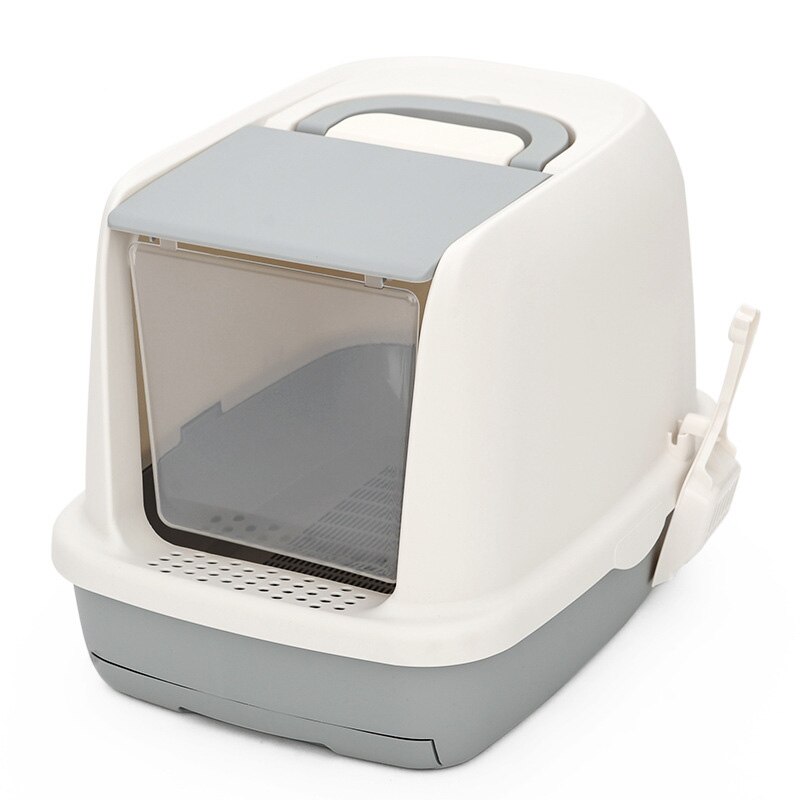 Cats Litter Box Fully Enclosed Cat litter Box Cats toilet Anti-splash Home Pet Toilet Bedpan Anti Splash Cats Litter Box: Drawer star grey
