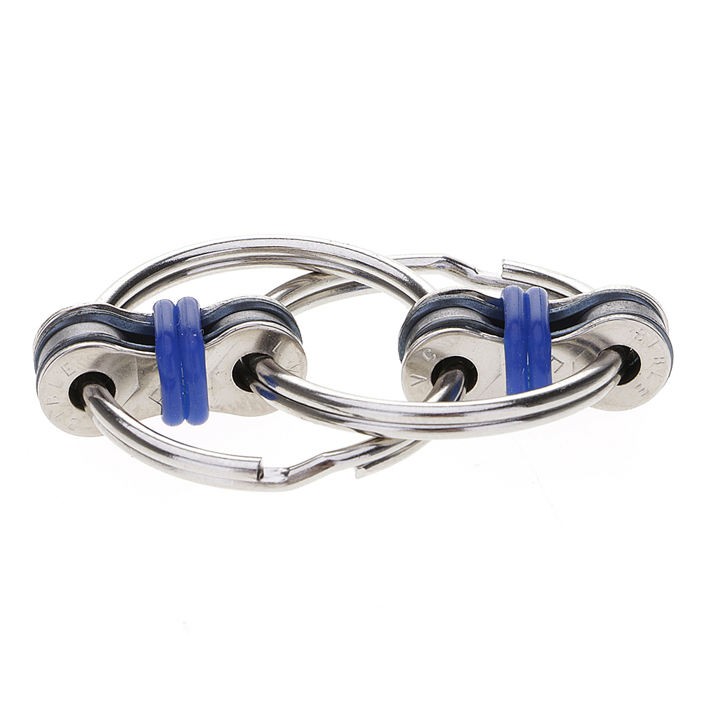 1pcs Interlocking Chain Links Keychain Ring Anxiety Autism Stress Reducer For ADD ADHD Alloy Toy: Deep Blue