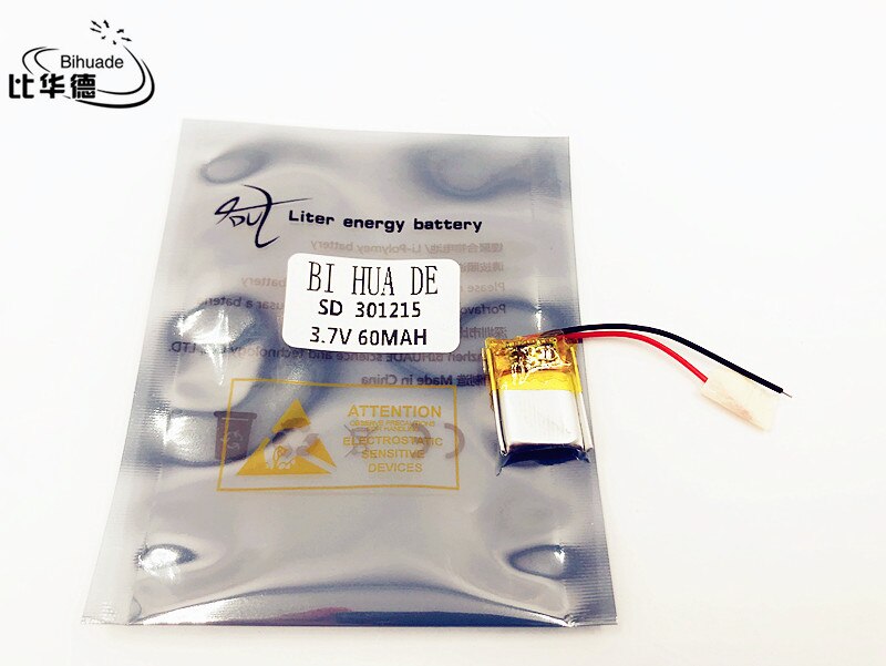li-po 3.7V 60mAh 301215 Lithium Polymer Li-Po li ion Rechargeable Battery cells For Mp3 MP4 MP5 GPS