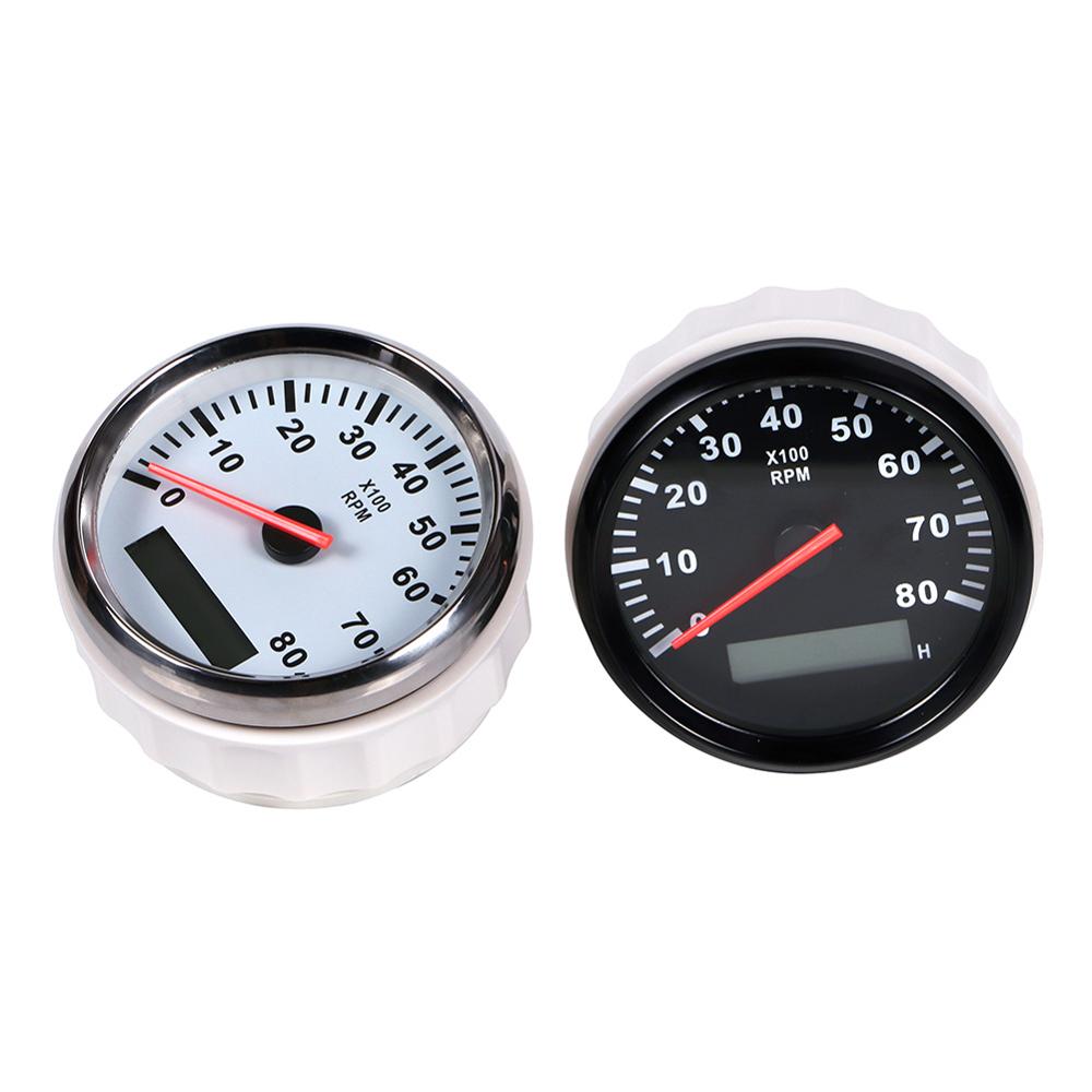 8k veneen kierroslukumittari meren kierroslukumittari lcd -tuntimittari 12v/24v 8000 rpm 85mm veneen kierroslukumittari