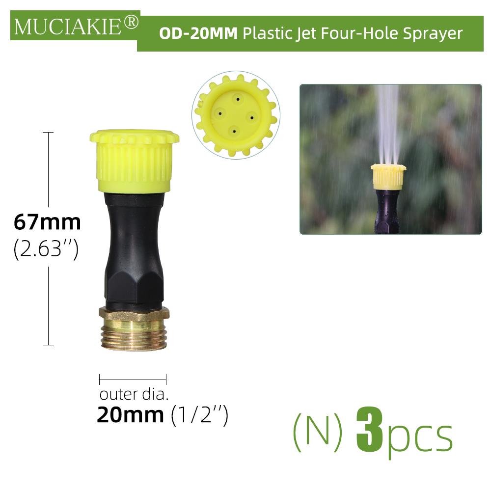Agricultural Sprayer Nozzles Brass Atomizing Single Double Triple Heads Sprinklers Lawns Gardens Irrigation Spraying Accessories: Nx3pcs