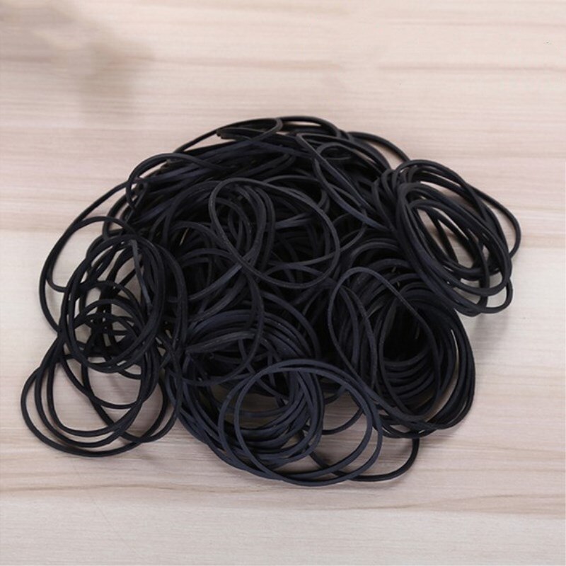 Zwart Rubber Band Tapes Fasteners Elastische Bands Kantoor Studenten School Briefpapier Levert Rubber Band Voor Haar Ambachten 38Mm * 14Mm