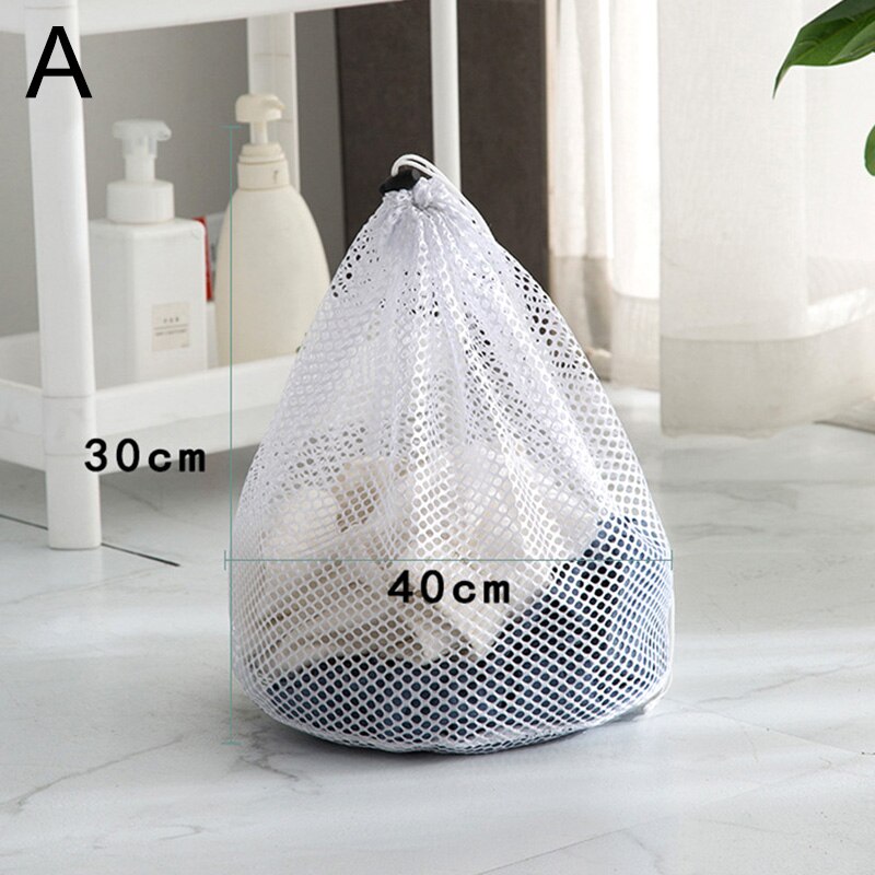 Drawstring laundry bag fine mesh machine washable bag thickened mesh bag large laundry mesh bag: 01
