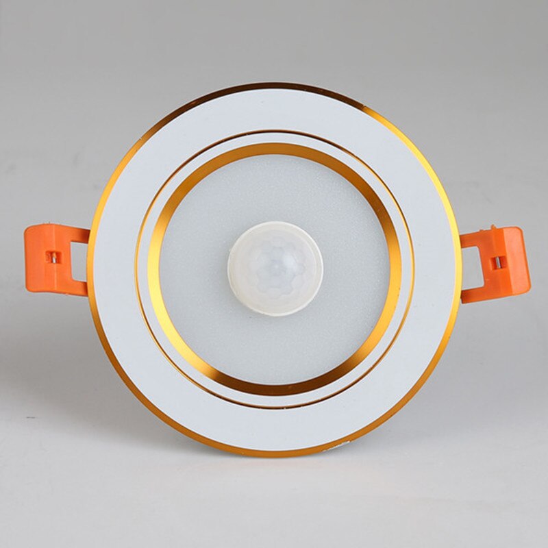 Led loftslampe smart hjem bevægelsessensor ned lys lamparas 5w 7w 9w 12w til entre trapper depot børneværelse panel lamper: Guld / 7w varm hvid