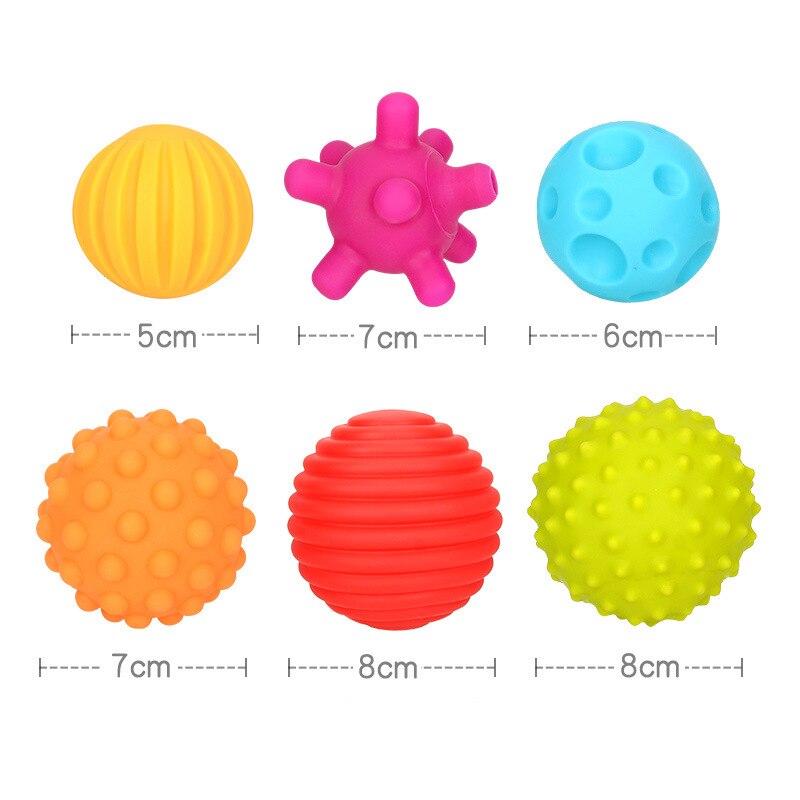 6 Pcs/Set Baby Puzzle science and education toys hand grab the ball children's Soft Ball Educational Sensory Balls For Toy A1