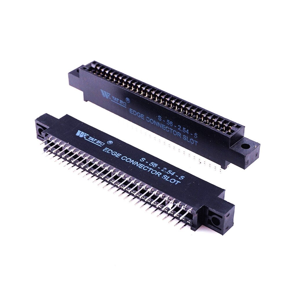 Connecteur de carte de bord, pas de fente de 2.54mm oreilles, montage de prise de doigt doré, 5 pièces, 24 42 44 48 50 56 60 86 88100 128 broches PCB