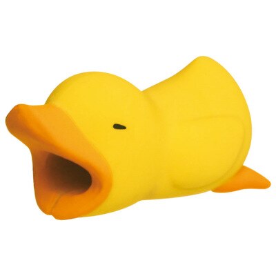 Cable Winder Cute Animal Bite Cable Protector for Cable Chompers Organizer Bites Doll Model Holder Cable Winder: Yellow Duck