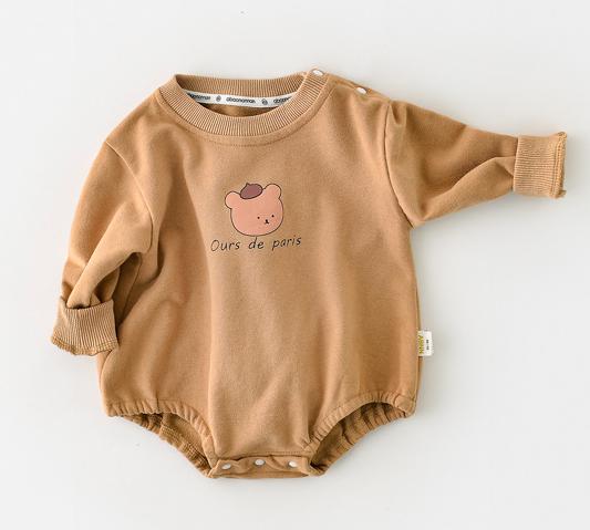 Herbst 2022 Neue Geboren Baby Onesie Kleidung Infant Girs Kleidung Cartoon Bär Gedruckt Bodys Jungen Lange Ärmeln Overall Outfits: Brown bodysuit / 6M   66cm
