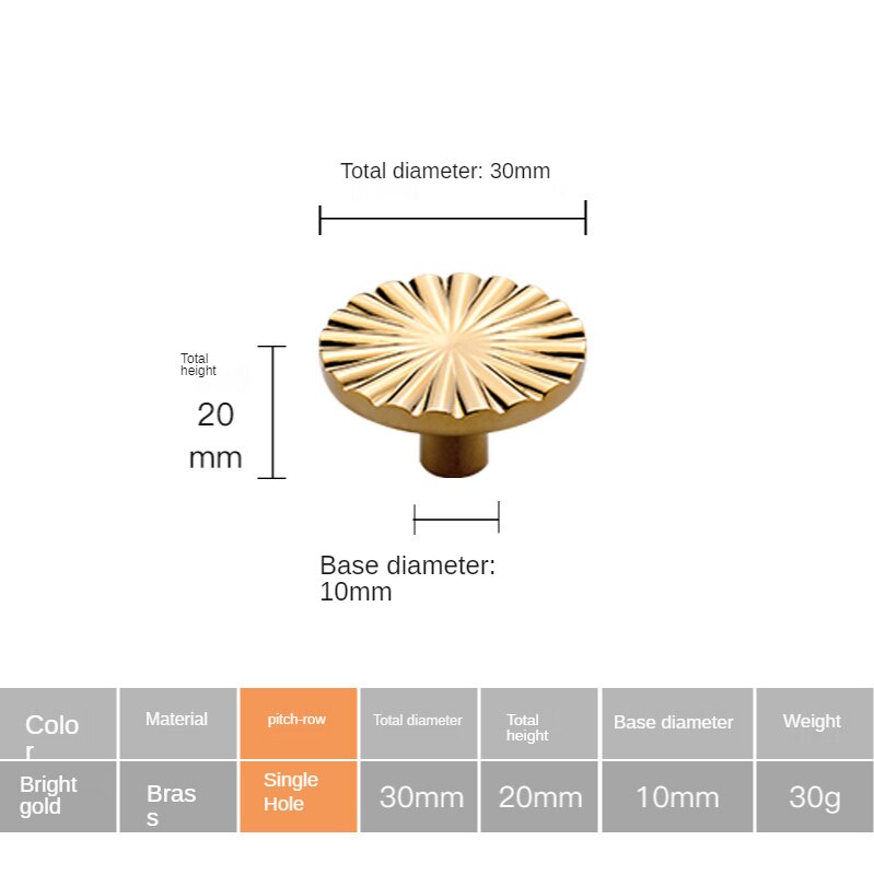 Diy Halfronde Vorm Lade Knoppen Keuken Deurgrepen En Europese Antieke Meubels Sector Kast Goud Messing Trekt: Bright gold-Dia.30mm