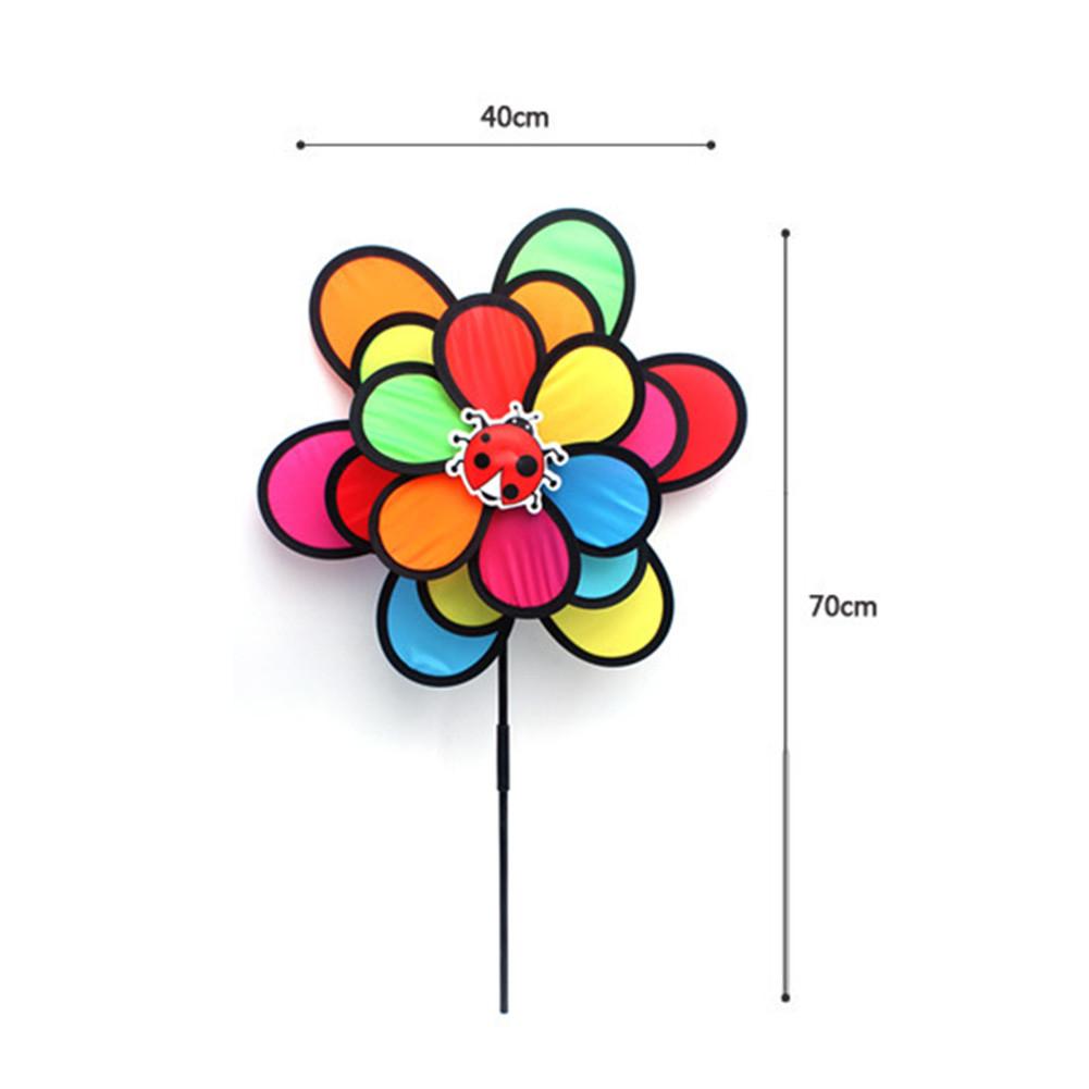 Moulin à vent roue arc-en-ciel coloré | Triple roue fleur, Spinner moulin à vent, moulin à vent, jardin cour décoration extérieure, jouets pour enfants,
