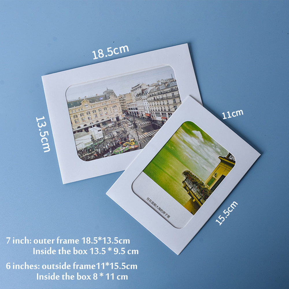 6/7Inch Photo Frames Met Clips En Touw Diy Craft Retro Kraft Kartonnen Fotolijst Display Wall Opknoping Foto album Home Decor