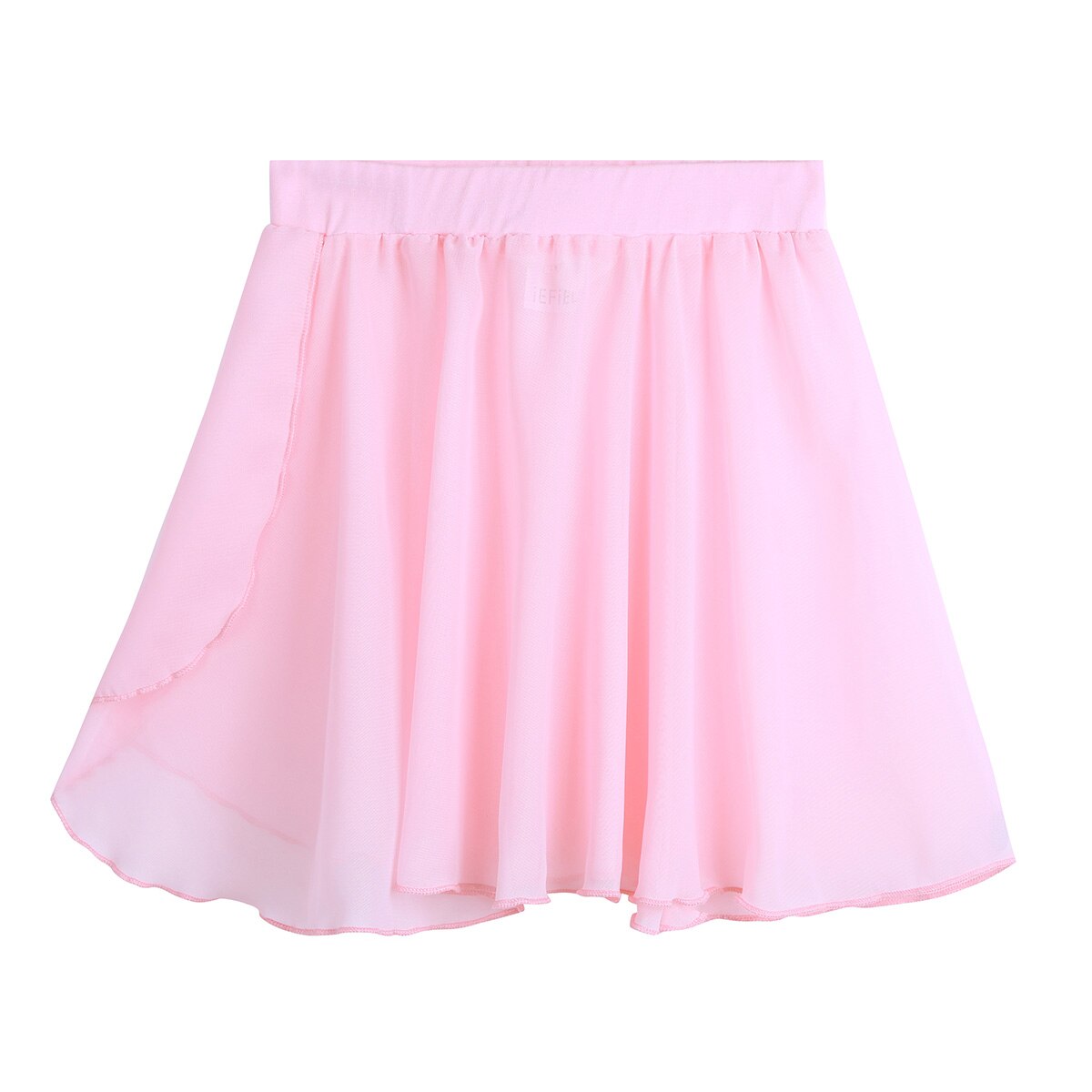 Barn jenter ballettskjørt dans grunnleggende klassisk chiffon mini pull-on omslagsskjørt ballerina kjole barn tutu ballett trikotkjole tenåringer: Rosa / L