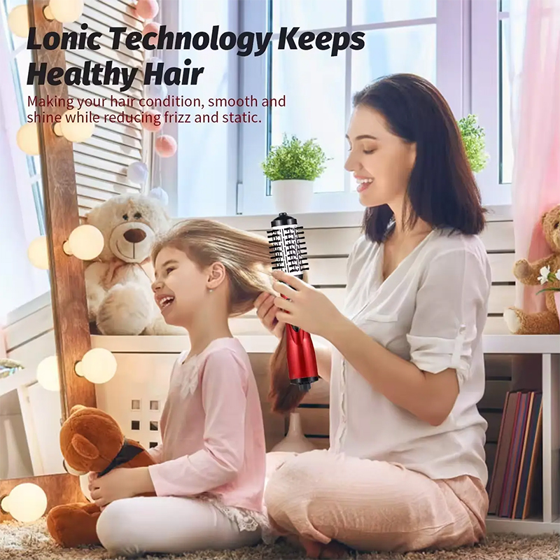 impostato di spazzole professionali per asciugacapelli 2 in 1, impostato di spazzole per capelli elettrici, volumizzanti rotanti rotondi, spazzola per aria calda, pettine, spazzola per asciugacapelli