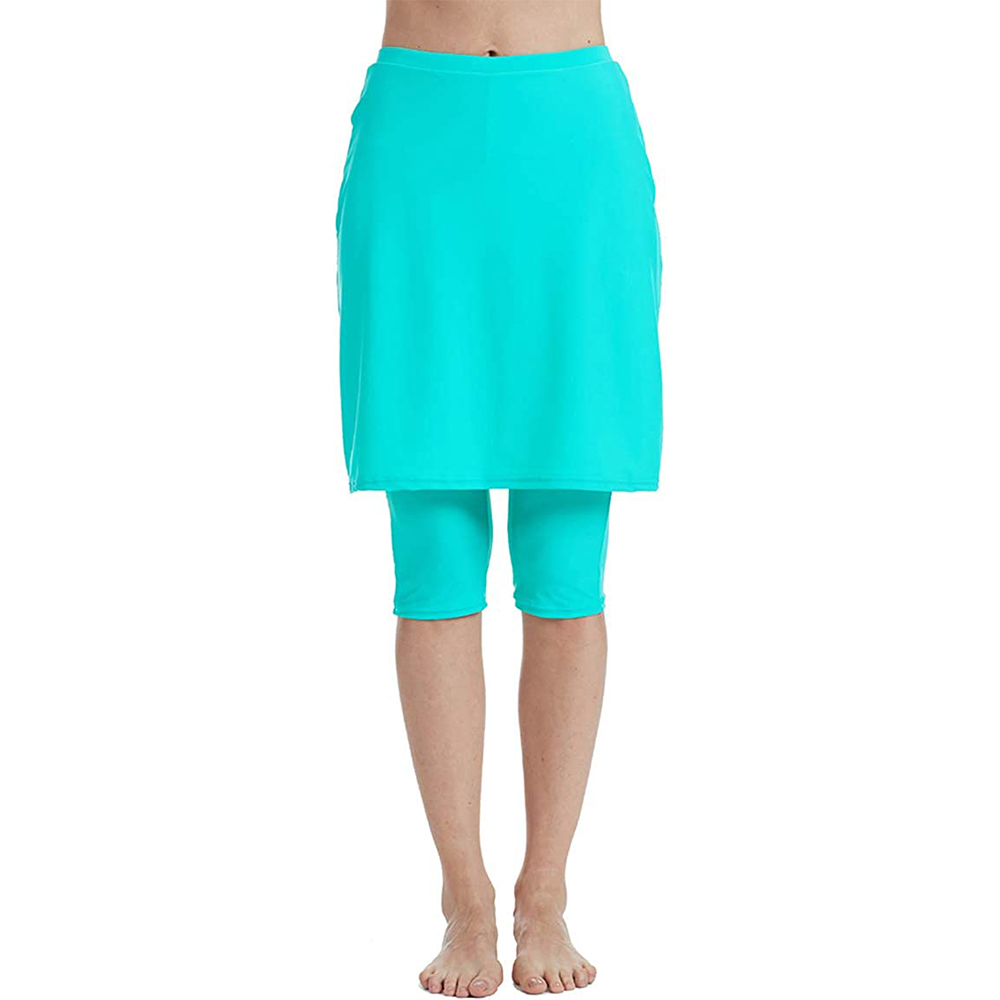 Women's capris leggings energetic skirt swimsuit sunscreen skirt (Gray): XXL / Khaki
