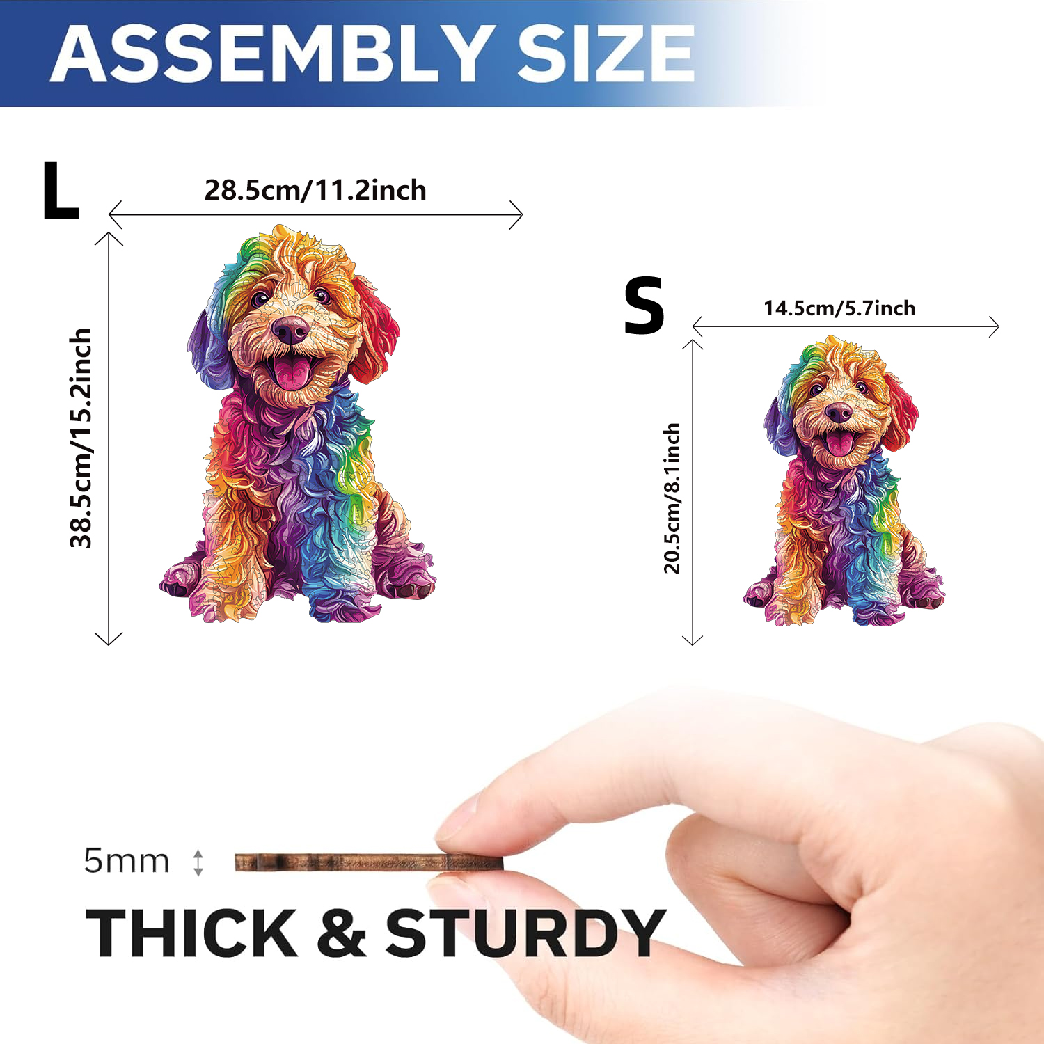 Puzzle in legno colorato per cani da cartone animato, puzzle per giocattoli ad alta difficoltà, addestramento alla concentrazione per adulti, regali di compleanno di Natale