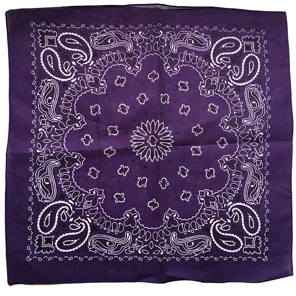 Bandana negra Unisex de mezcla de algodón estilo Hip Hop, cinta de pelo adorno de cabeza, pañuelo para cuello y muñeca, pañuelo cuadrado mágico para la cabeza: Dark Purple
