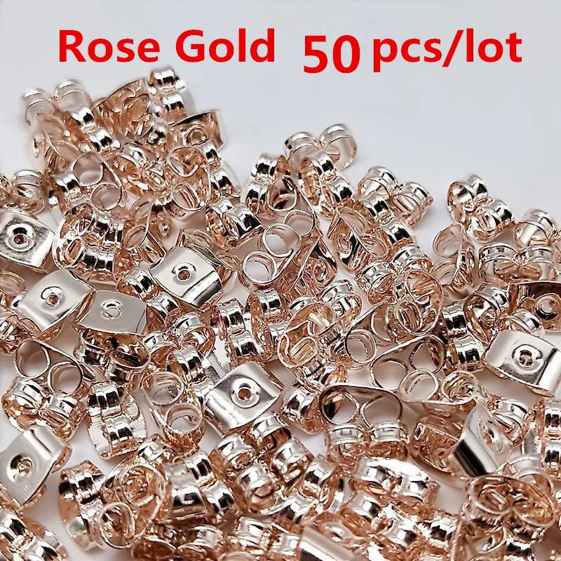 50/100 pièces pas cher résultats de bijoux en métal accessoires perles bouchons d'oreille écrous de poteau clair souple Silicone caoutchouc boucle d'oreille dos bouchon: 5