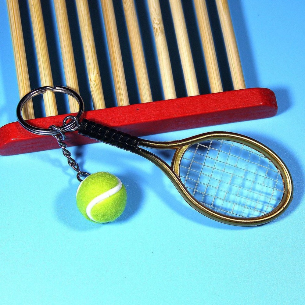 Mini raquette de Tennis en métal, faite à la main, Souvenir mignon, Tenis, balle, porte-clés, sport, vélo, voiture, porte-clés, nouveauté, , tendance