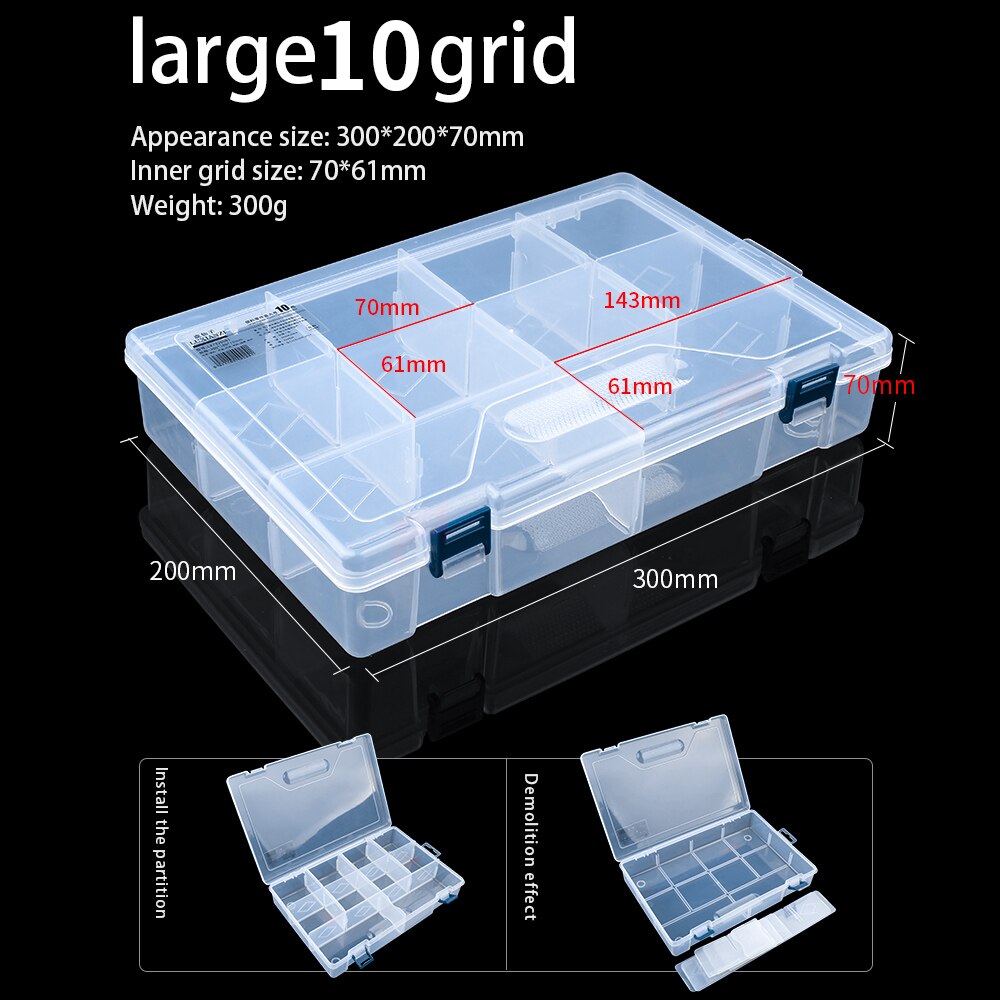 LUXIANZI Adjustable Plastic Storage Tool Box Portable Transparent Metal Parts Hardware Tools Screwdriver Organizer toolbox Case: LXZ920001