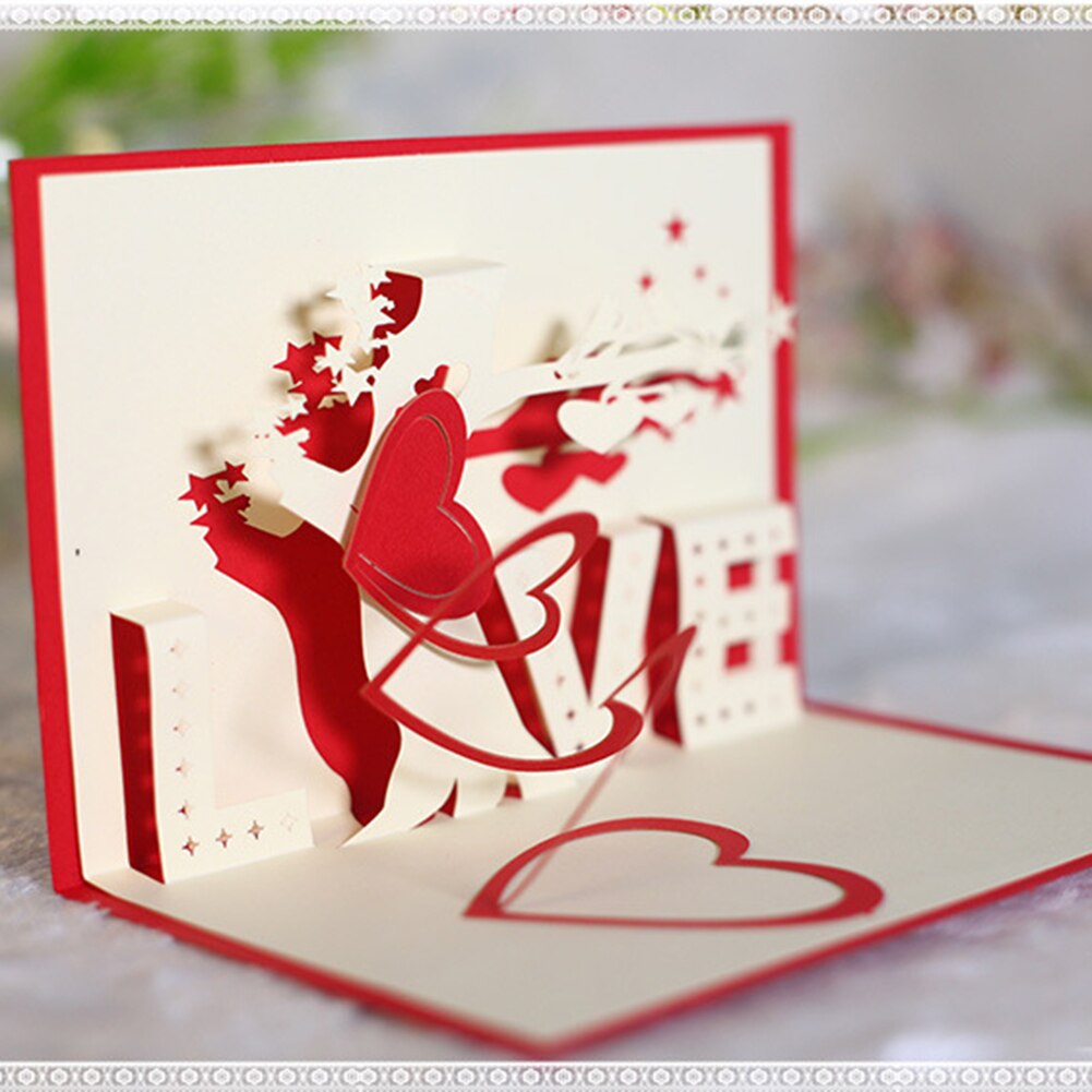 SALES！！ LOVE Heart Tree 3D Pop Up Paper Greeting Card Festival Birthday
