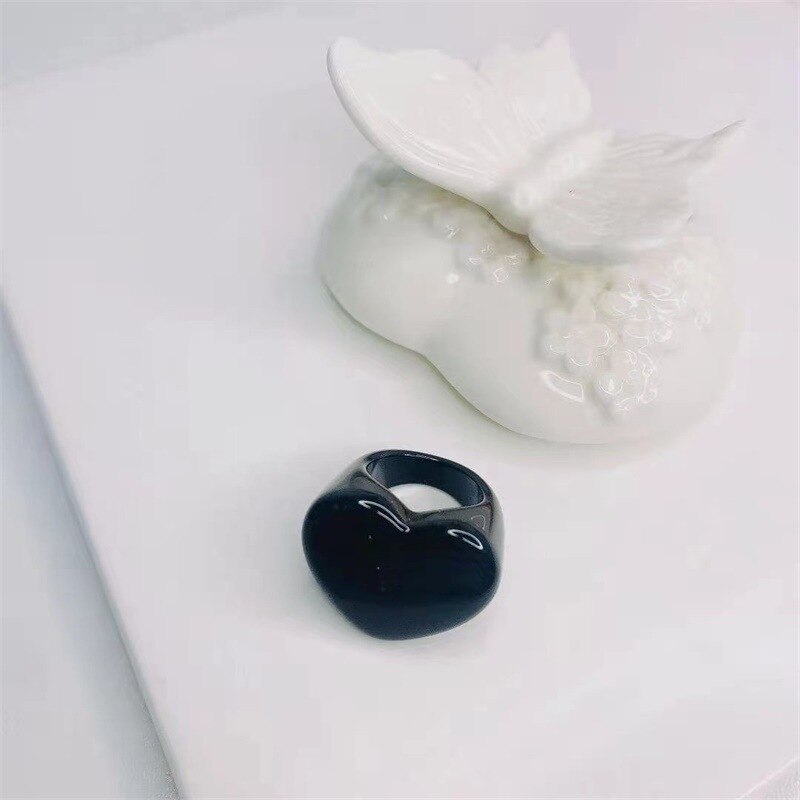Sweet Charm Kleurrijke Hars Hart Hars Acryl Vinger Ringen Voor Vrouwen Meisjes Eenvoudige Zomer Partij Sieraden: 7
