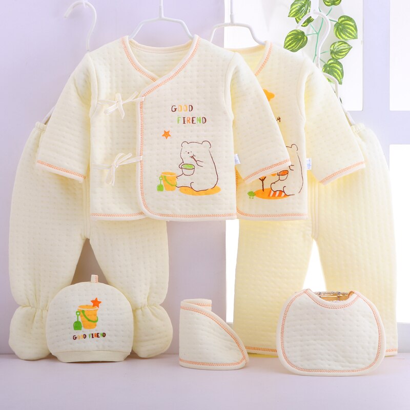 (7 pçs/set) Natureza $ heathy 0-6M Roupas Bebê Recém-nascido Do Bebê Menino/Menina Roupas 100% Algodão Dos Desenhos Animados Roupa Interior, Frete Grátis 207084: Cáqui