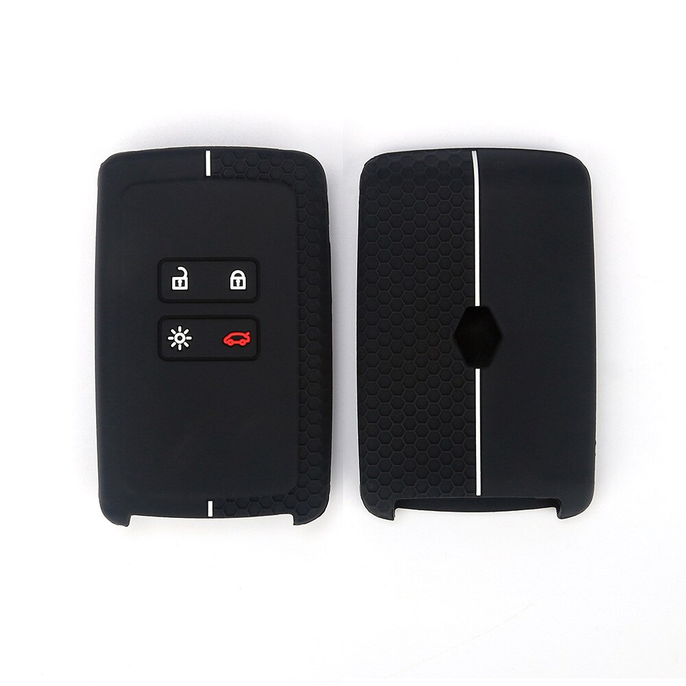 Silicone Car Key Cover Case for Renault Captur Megane Clio Zoe Koleos Talisman Espace Scenic 4 Arkana Dacia Sandero Card Key: black E
