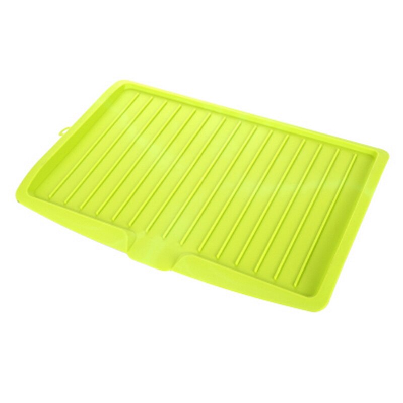 Drainer Rack Kitchen Silicone Dish Drainer Tray Large Sink Drying Rack Worktop Organizer Drying Rack For Dishes Tableware: A green