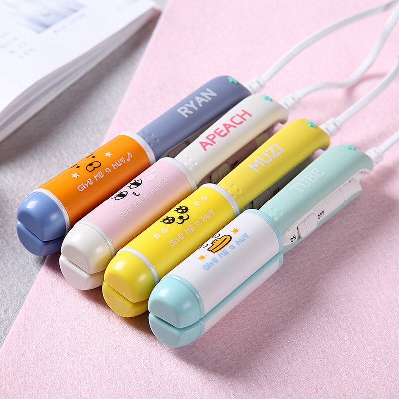 At Cute Mini Flat Iron Ceramic Hair Straightener Small Cartoon Hair Curling iron Travel straightening Tools