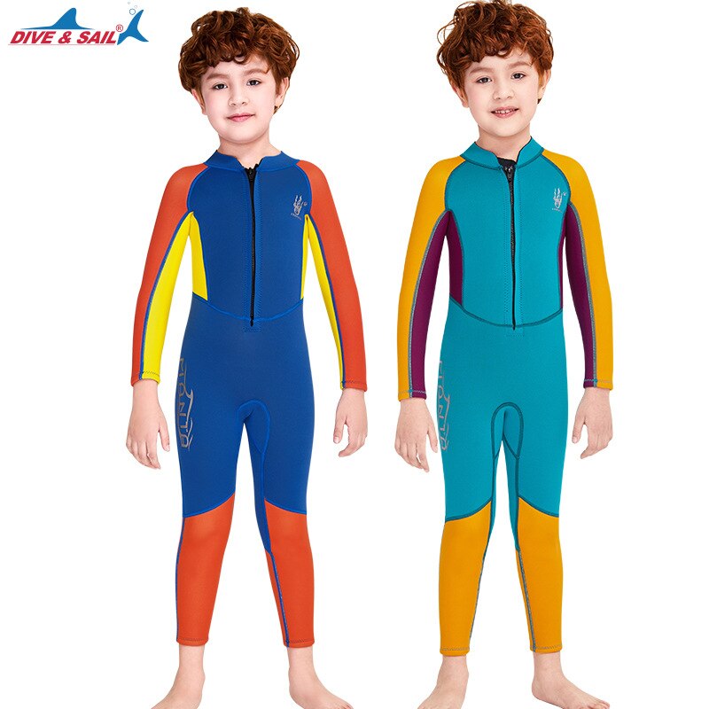 Jungen Neoprenanzug 2,5 MM Neopren Warm Halten kinder Scuba Tauchen Anzug Volle Körper Langarm Thermische Surfen Schnorcheln Badeanzug