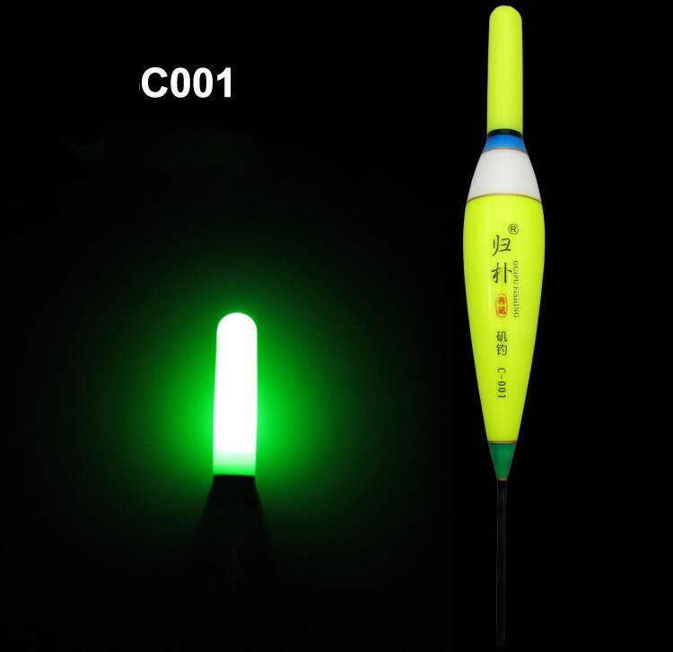 Flotador de pesca electrónico con luz LED, Boya Luminosa para pesca desde Roca, sin batería CR425, aparejo para pesca nocturna F27: C001