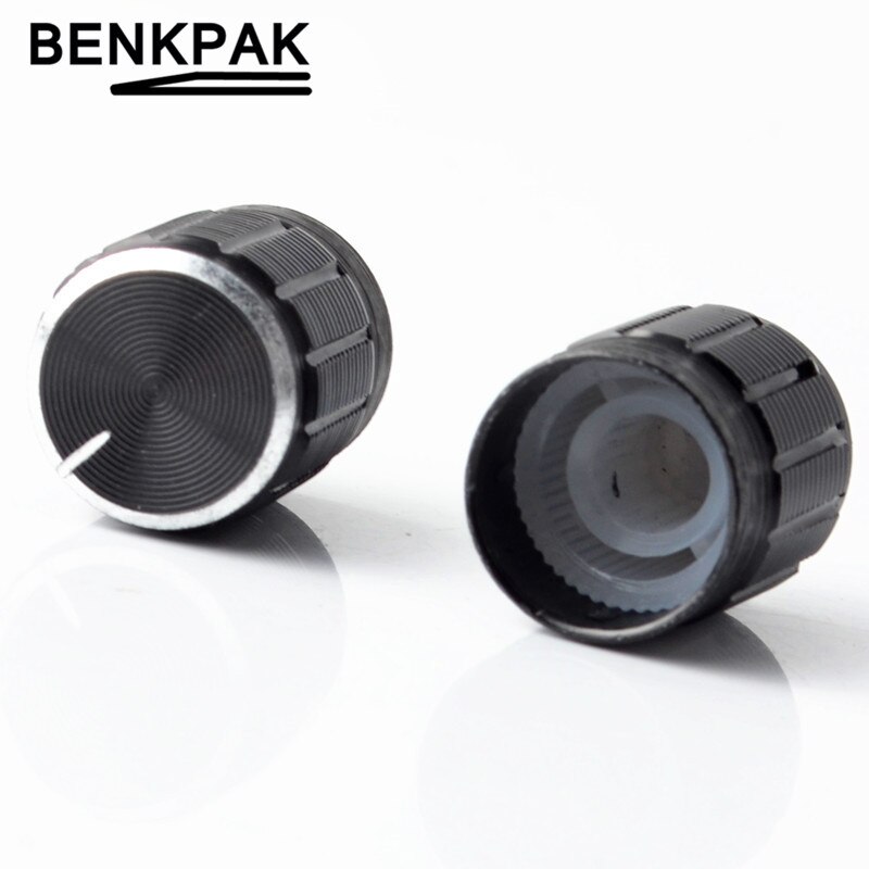 50pcs Black Alluminium Volume Control Rotary Knobs Dia. 6mm Knurled Shaft Potentiometer knob