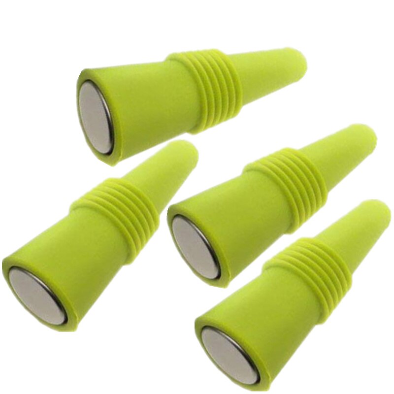 Goldbaking wijnstoppers siliconen drankflesstoppers met griptop 4 stuks: Groente
