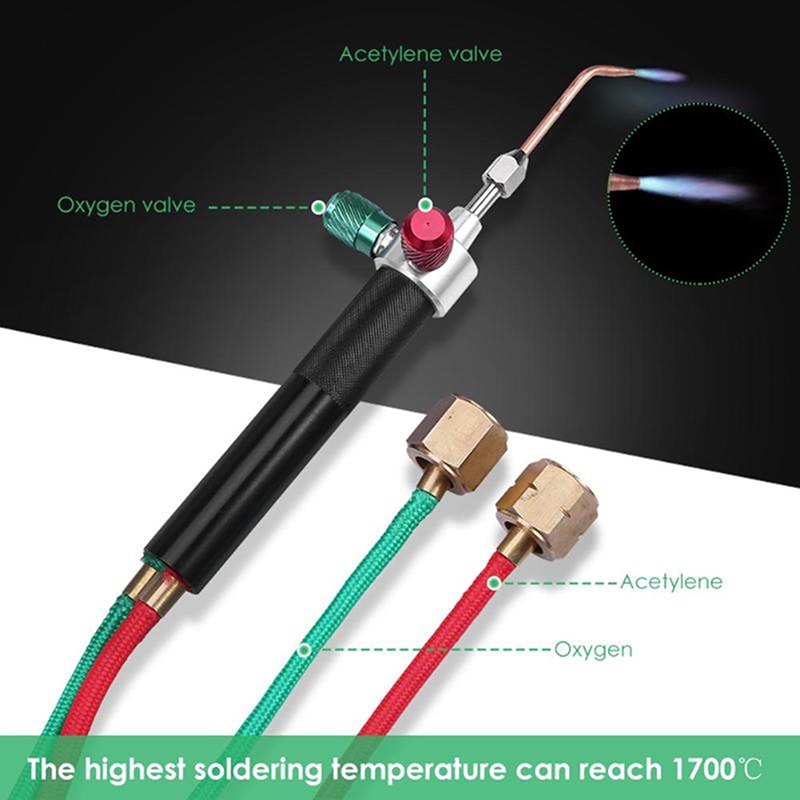 Welding Torch Kit with 5 Tips Small Welding Soldering Oxygen Acetylene Gun Jewelry Welding Machine Propane Torch
