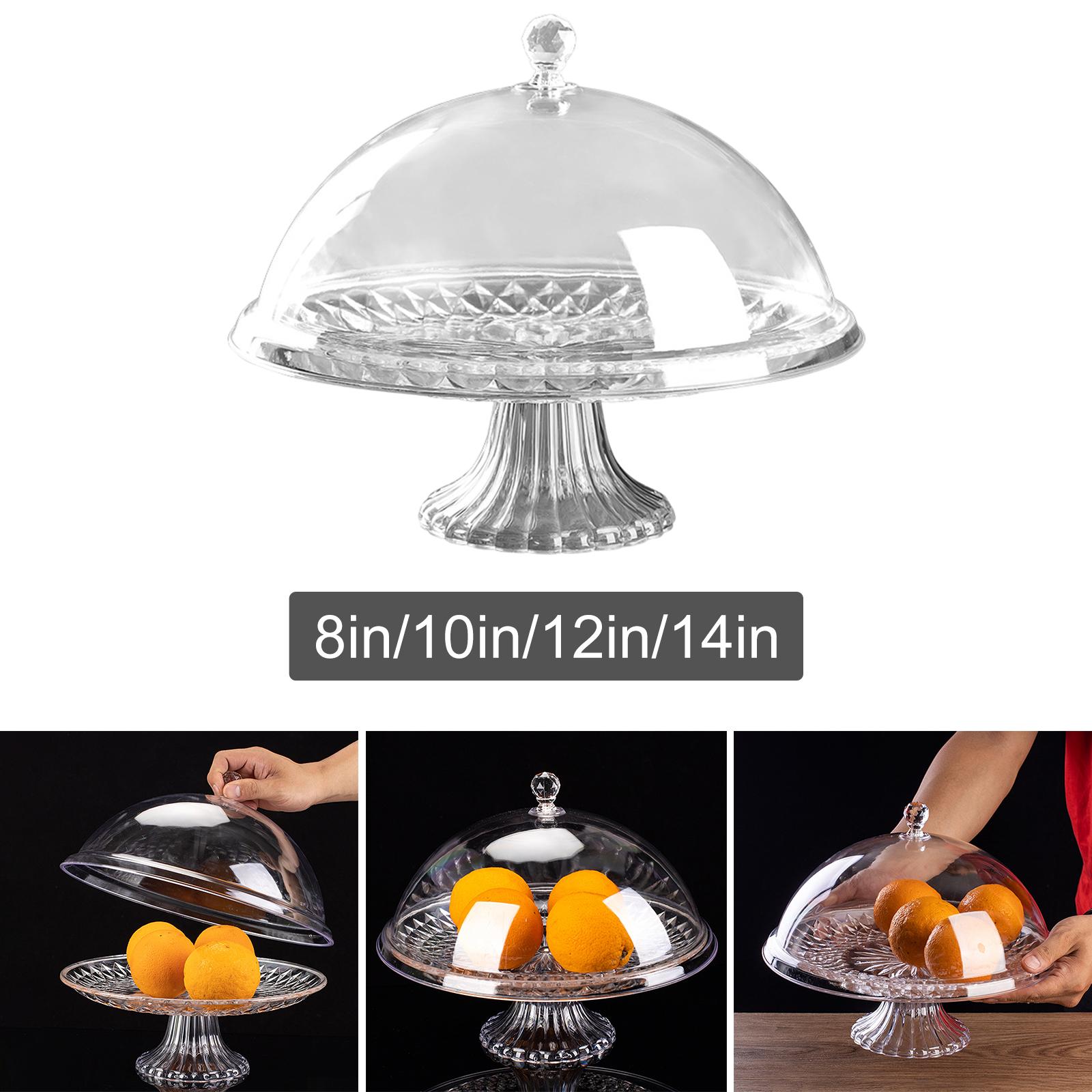 Tårtfat med lock, hållbart tårtfat, snacks, förtjockat, transparent, bärbart, dammtätt tårtställ för festivalkök