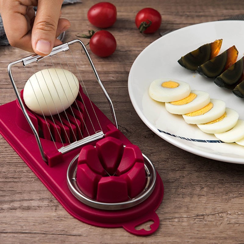 Cortador de huevos multifuncional, rebanador de huevos de acero inoxidable, cortador seccionador, molde en forma de flor, cortador de carne para almuerzo, utensilios de cocina