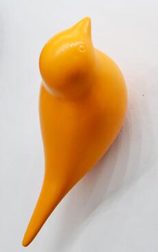 Crochets muraux en forme d'oiseau, décoration de la maison, support de rangement en résine grain de bois, porte de chambre après porte-manteau, porte-chapeau, 3d porte-manteaux: Jaune