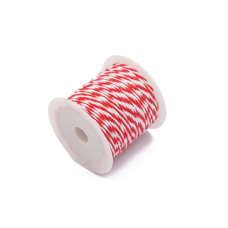 10m/roll bicolore coton cordon coloré cordon corde Beige torsadé artisanat macramé chaîne bricolage maison Textile mariage décoratif approvisionnement: Red