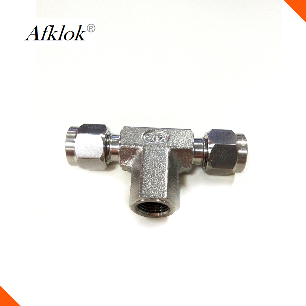 3 way Female Branch 6mm 8mm Tee Fitting Stainless Steel 316 Pipe Fittings Connector